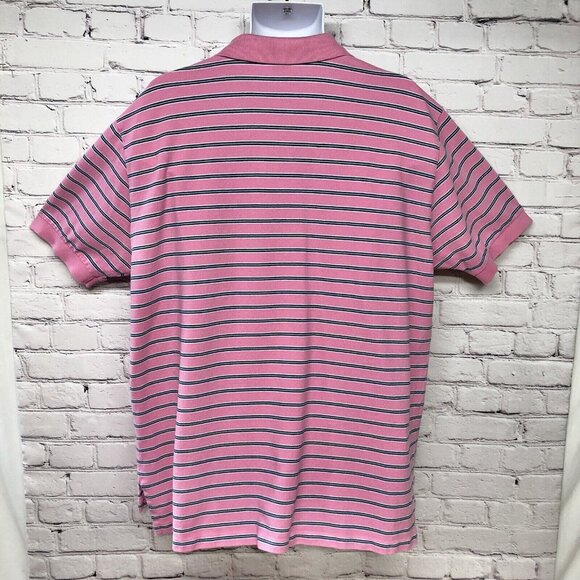 Mens Polo Ralph Lauren Pink Stripped Summer Cotton Polo Shirt Sz XXL - Picture 2 of 6